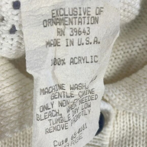 Vintage Cape Cod sportswear white/blue short sleeve‎ sweater size L - Picture 10 of 12